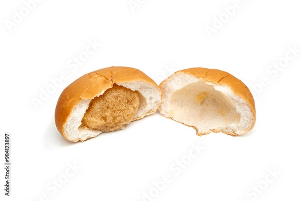 Obraz Stuffed bread isolated on white background.