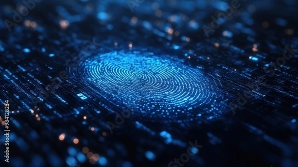 Fototapeta Next-gen fingerprint recognition technology safeguarding sensitive information in digital payment platforms banner