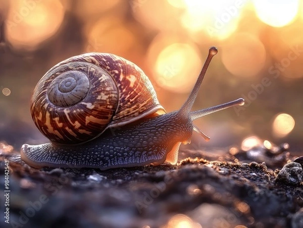 Fototapeta snail on a leaf