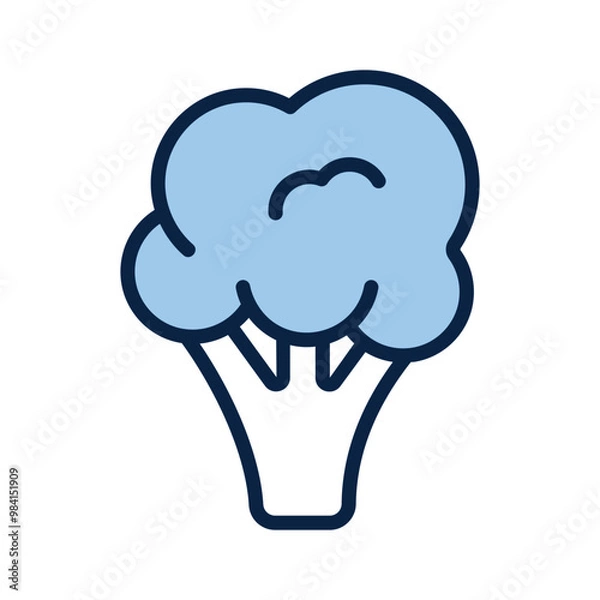 Obraz Broccoli vector design, isolated on white background, iron rich vegetable