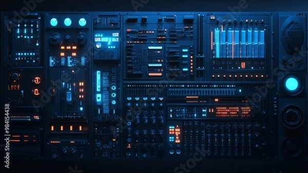 Fototapeta close up electronic system.