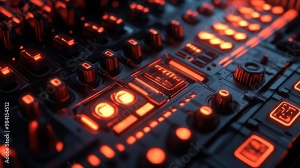 Fototapeta close up electronic system.