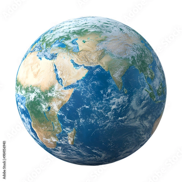 Fototapeta 3D Earth, global planet, transparent background