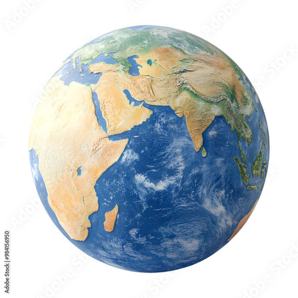 Fototapeta 3D Earth, global planet, transparent background