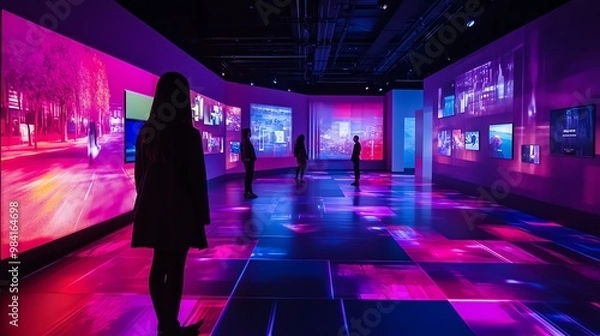 Fototapeta A strategic showcase event with a special unveiling of new products, featuring interactive displays and presentations highlighting the brand s unique offerings