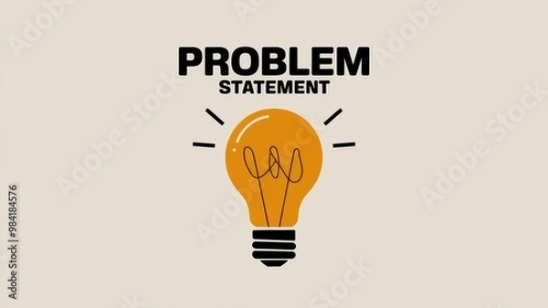 Fototapeta Creative Light Bulb Problem Statement Illustration