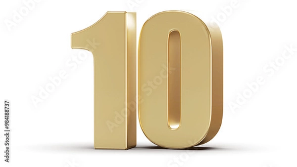 Obraz Golden 3D Number 10
