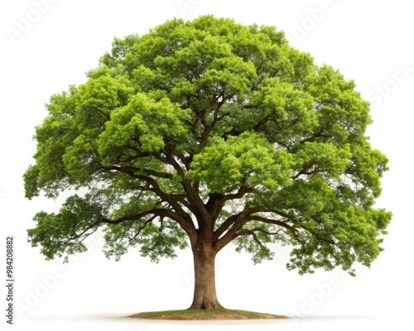 Fototapeta Isolated Oak Leaf on White Background for Creative Use