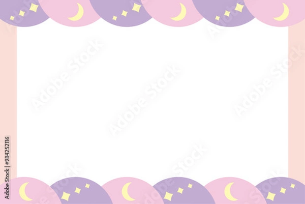 Fototapeta 月モチーフの夢かわフレーム