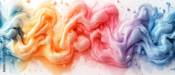 Fototapeta Vibrant abstract swirl of colors in soft pastel shades, creating a visually stunning and fluid artwork for creative projects.