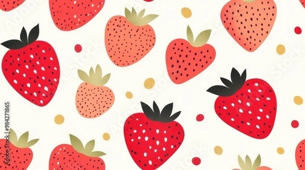 Fototapeta Strawberry Pattern Design