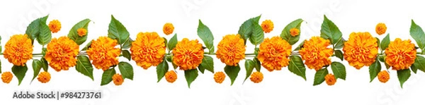 Obraz marigold garlands. Diwali. isolate. Seamless Bardur Pattern