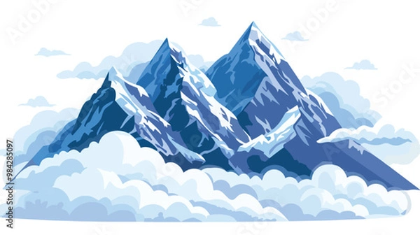 Obraz Spectacular High Mountains in Cloud, Everest Region of Nepal