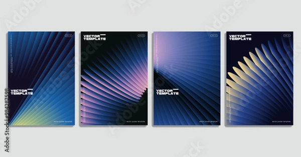 Fototapeta Minimal geometric posters set. Abtract vector design.