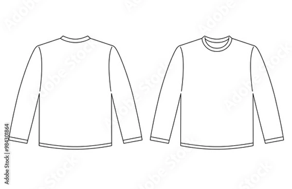 Fototapeta 長袖Tシャツ　白無地