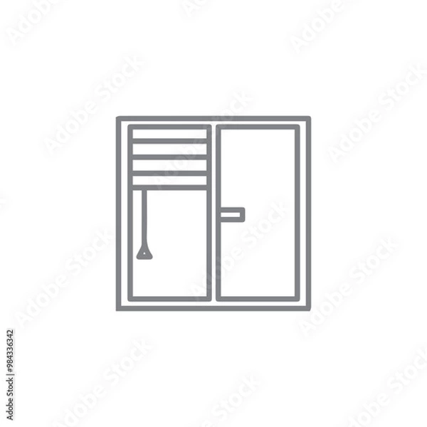 Fototapeta window Grey icon with white background