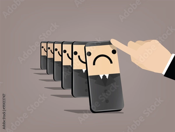 Fototapeta beautiful graphic design of business man hand pushing down domino businessmen group,domino businessman group falling down in collapse concept,concept design of domino effect