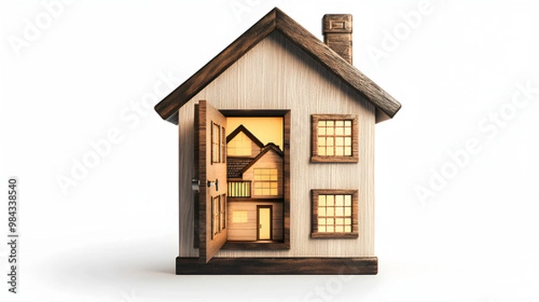 Obraz A safe with a house symbol inside, representing secured property investment