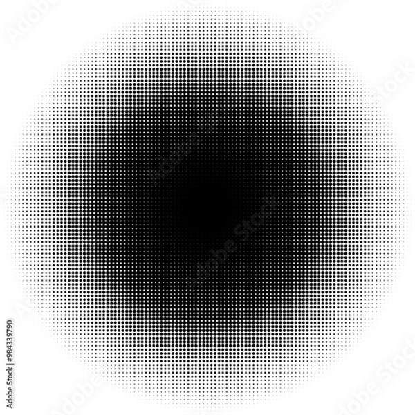 Fototapeta Halftone circular gradient with a transparent background