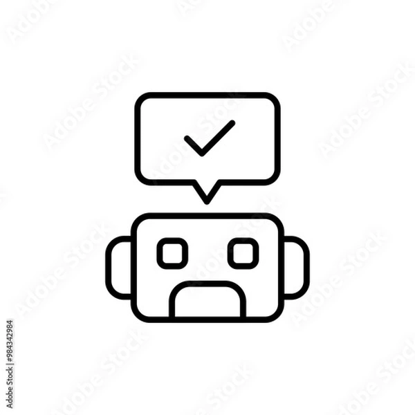 Obraz Validation bot outline icons, minimalist vector illustration ,simple transparent graphic element .Isolated on white background