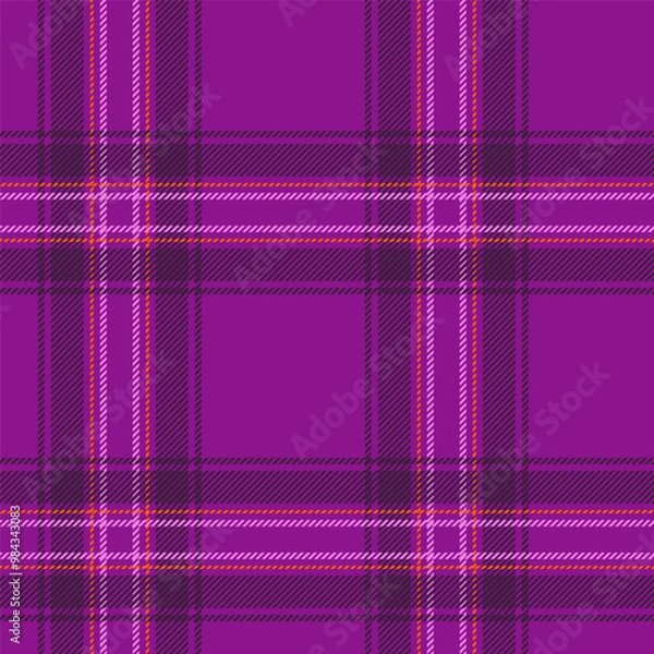 Obraz Scottish plaid seamless pattern with purple and orange