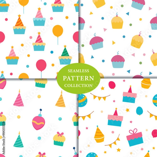 Fototapeta birthday ornaments Seamless Pattern Background