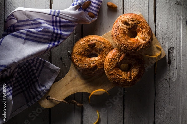 Obraz Roccocò, a Traditional Christmas Cookie from Naples, on Cutting Board
