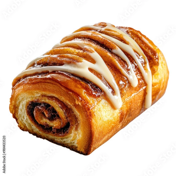 Fototapeta A cinnamon roll, isolate on transparent background