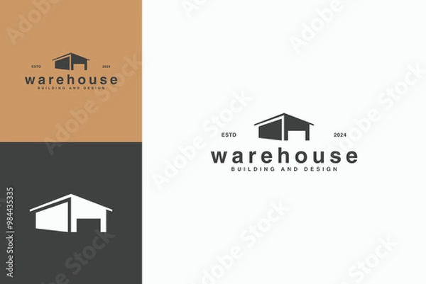 Obraz bundle set modern warehouse icon logo vector design template with flat, elegant and unique styles. creative vintage warehouse iconic logo design vector illustration for storage, industrial business