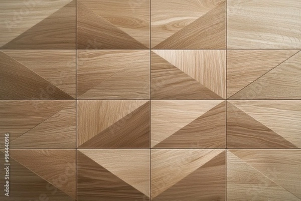 Obraz Geometric wood tile pattern with triangular shapes