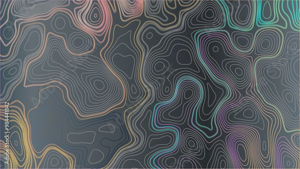 Fototapeta Background of the topographic map. Topographic map lines, contour background. 