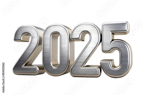 Fototapeta 2025 Happy New Year celebration Vector Illustration (Editable)