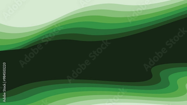 Fototapeta Green paper cut abstract background for backdrop or presentation