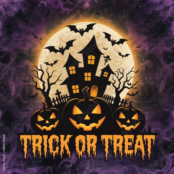 Obraz A black shirt with a pumpkin on it that says happy halloween