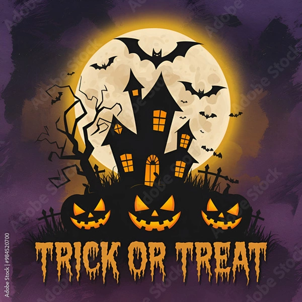 Obraz A halloween poster for halloween or halloween with a pumpkin on the front