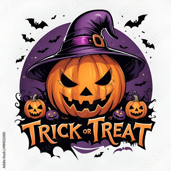 Fototapeta A Halloween sign that says Halloween or treat on it