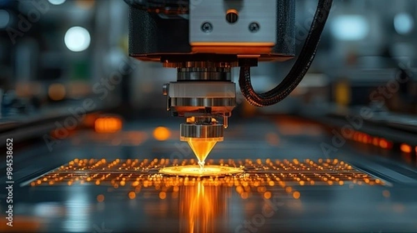 Fototapeta A 3D printer creating intricate electronic components with precision