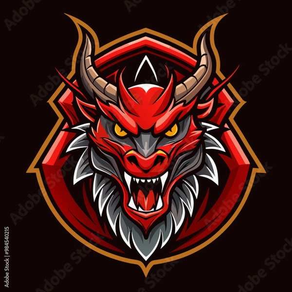 Obraz Dragon Mascot e sport emblem