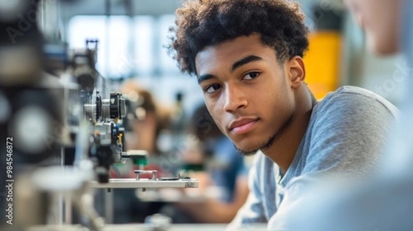 Fototapeta Experiential Learning Opportunities for High School Students, showcasing internships and hands-on work experiences that foster practical skills and career exploration for youth.