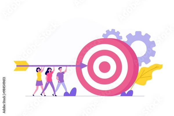 Fototapeta Concentration and focus on business target. Stay Focused Concept. Emphasizes concentration on business objectives, goals, or targets.