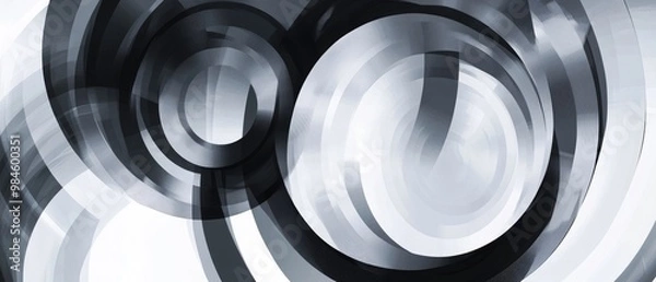 Fototapeta Elegant digital illustration featuring a circle background with a sophisticated grey disco movement design