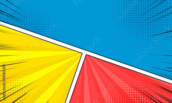 Fototapeta colorful comic page background design template