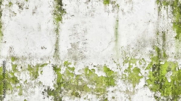 Fototapeta Lime colored grunge texture of a white concrete wall