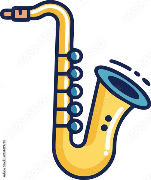 Obraz detailed saxophone vector file.