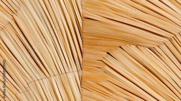 Fototapeta Bamboo texture of a traditional fan Wicker bamboo texture background Seamless wicker rattan texture for background Abstract wickerwork background Wicker surface composed of wooden rods