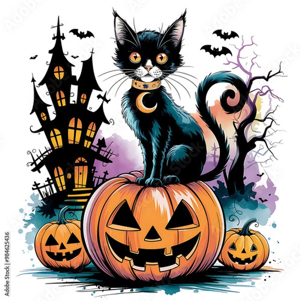 Fototapeta Happy Halloween for the banner greeting card social media post and background.