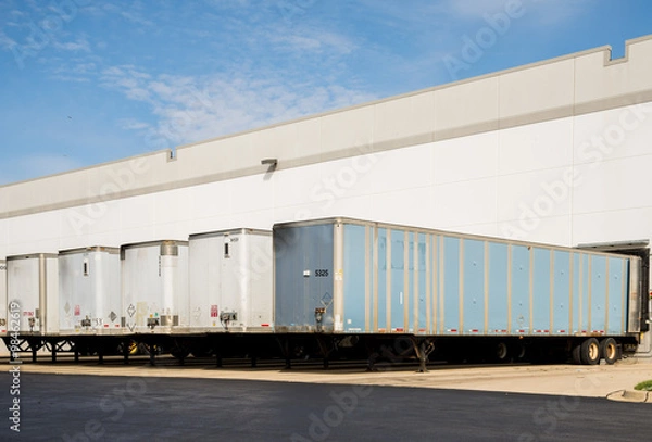 Fototapeta Warehouse and loading docks logistics