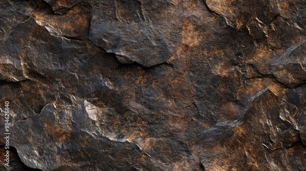 Obraz Smooth dark brown rock surface texture