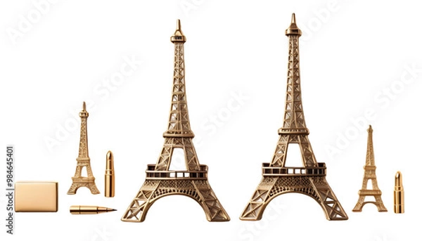 Fototapeta metallic tower white background eiffel olated tower eiffel tower paris architecture europa france famous three-dimensional travel structure tour tourism landmark illustration french historical