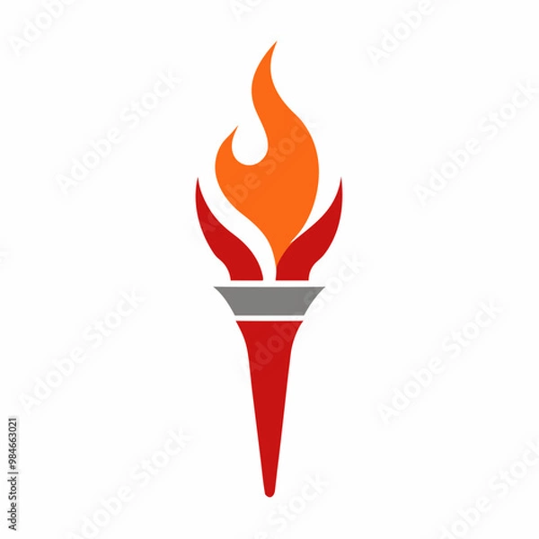 Fototapeta Torch logo design on a white background 